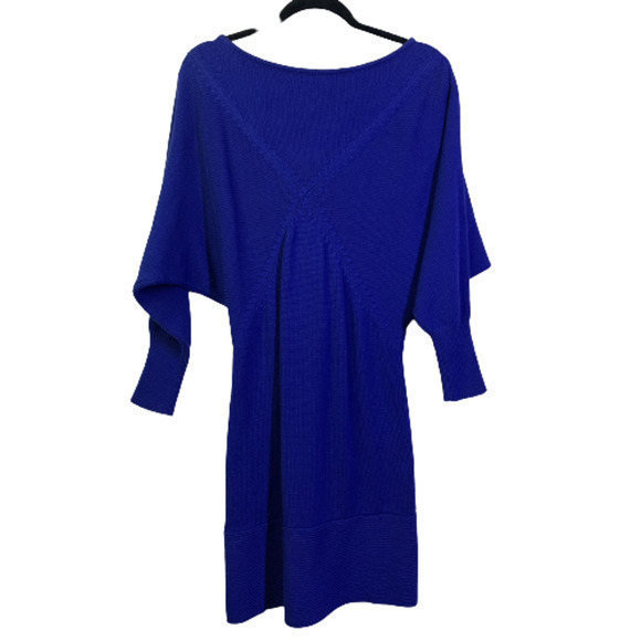TAHARI Cobalt Blue Dolman Sleeve Bodycon Sweater Dress - Picture 5 of 9